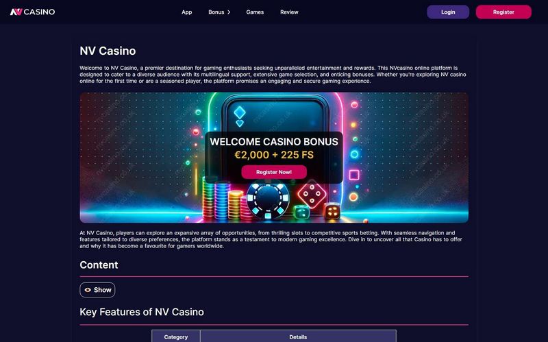 NV Casino webbplats